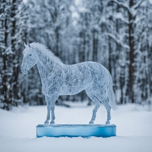 Zirgs. Ledus skulptūra.